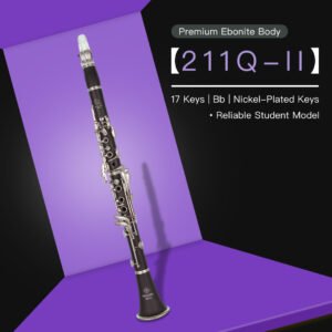 Q-MAX 211Q-II Bb Clarinet - Standard Series | Hard Rubber Body & Durable White Brass Keys