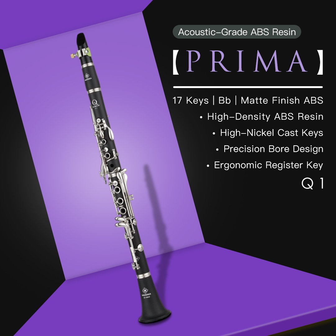 Q-MAX Q1 - Premium High-Density Resin Clarinet | Professional Bore Design for Beginners